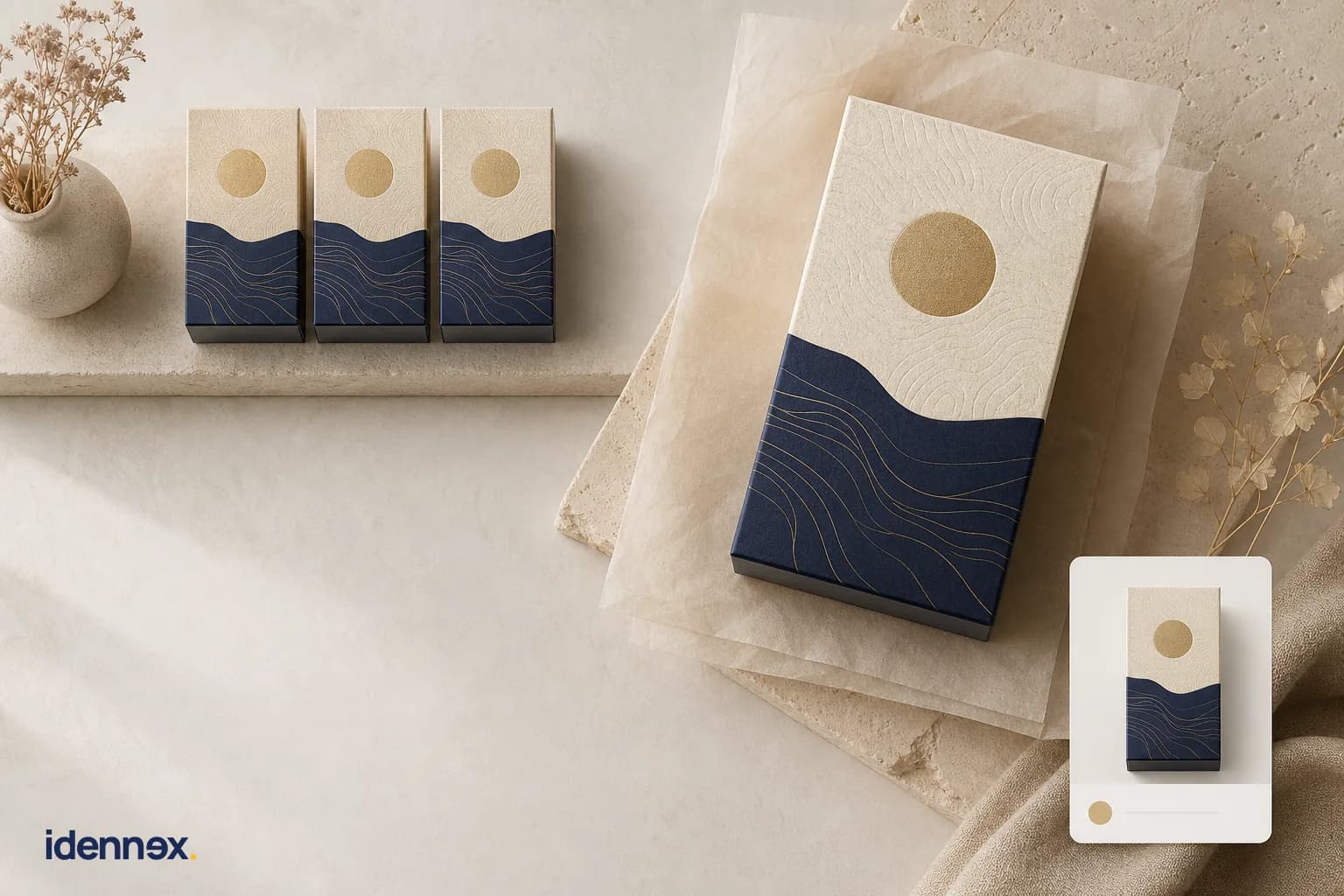 A premium product package shown at different scales to test shelf recognition